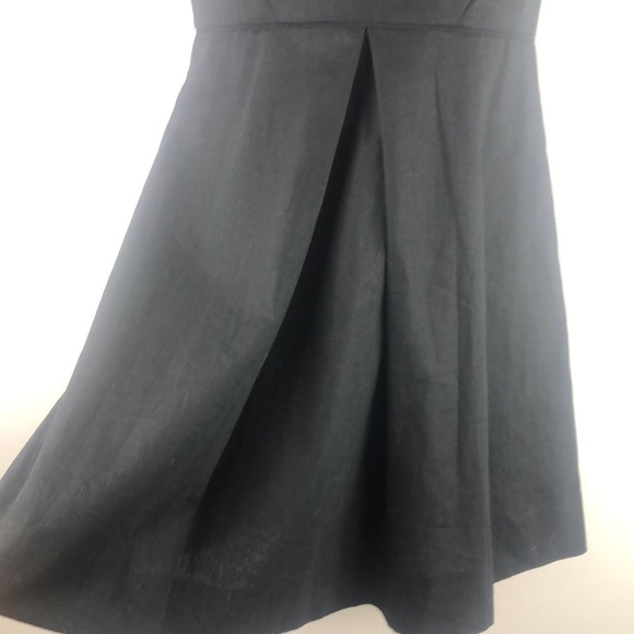NEW Gap Linen Blend Fit & Flare Dress Black Sleeveless Pockets Preppy Career - Picture 8 of 16